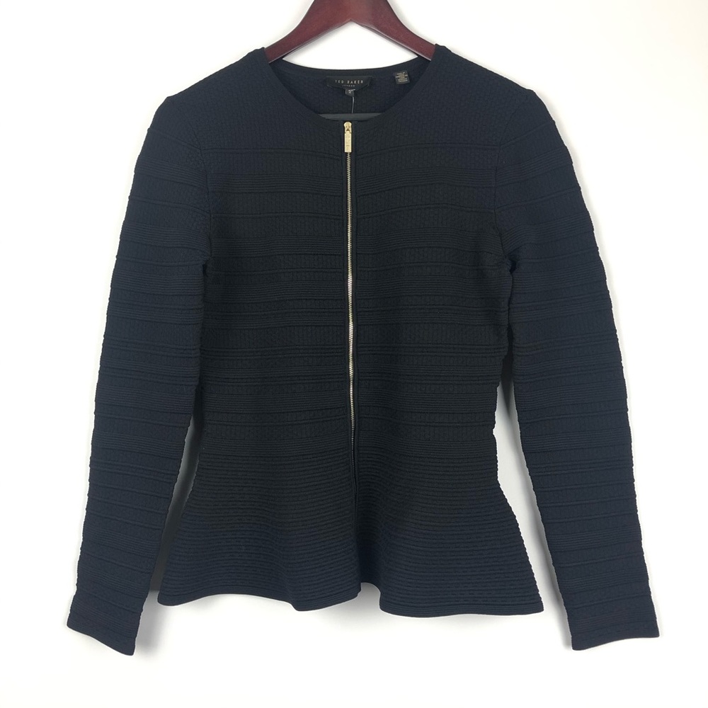 💞SOLD💞Ted Baker Deari Structured Peplum Cardigan - Picture 4 of 8